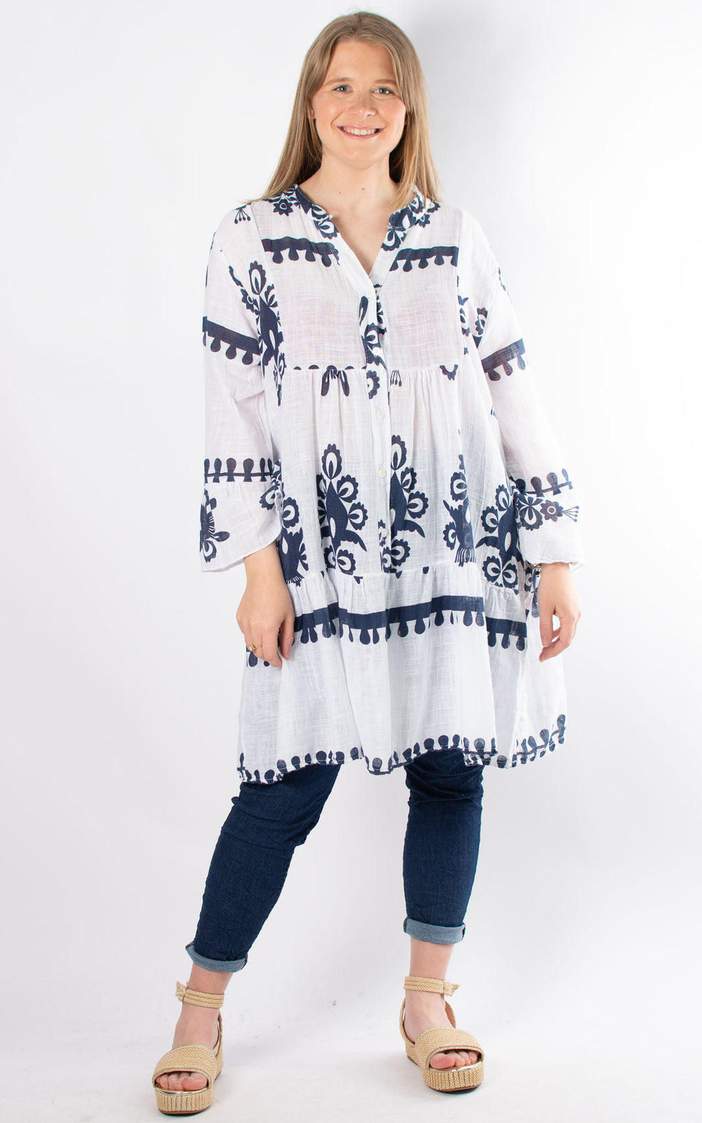 Cheesecloth Smock | Paisley | White