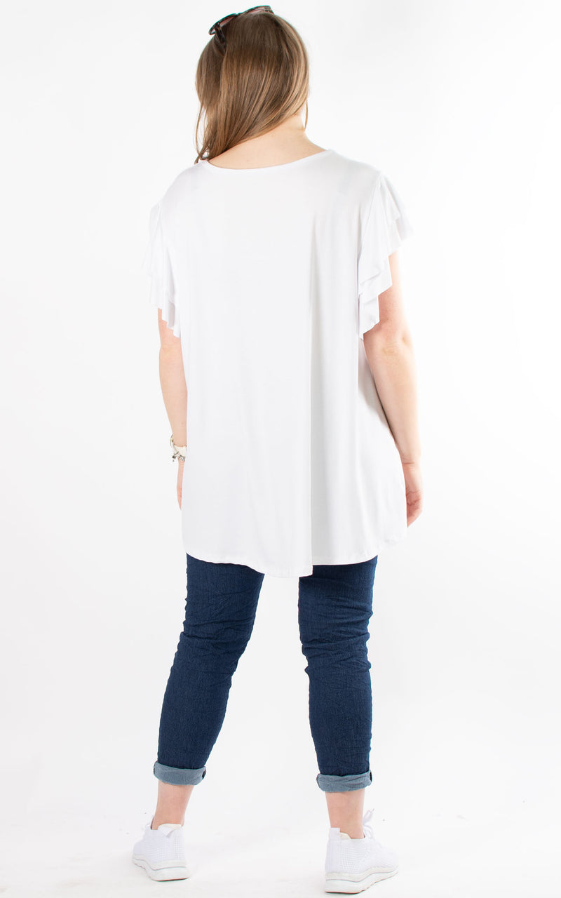 Millie Frill T-Shirt | White
