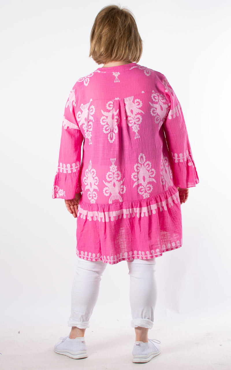 Cheesecloth Smock | Paisley | Hot Pink