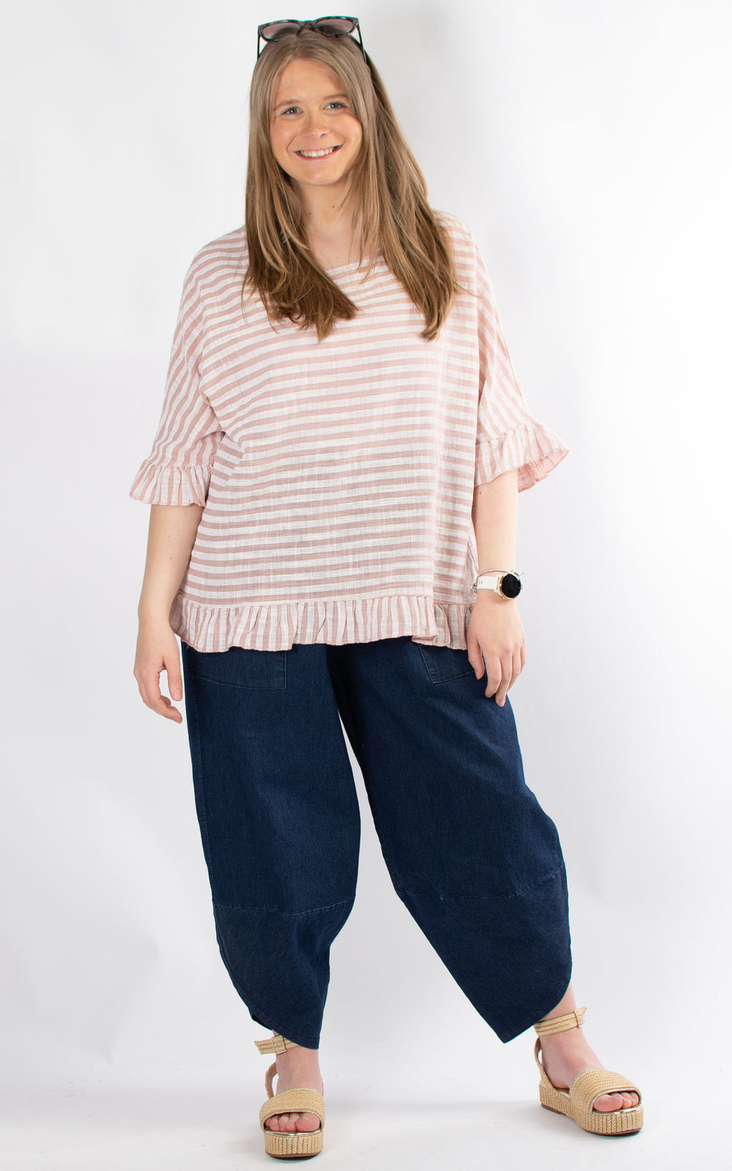 Cheesecloth Top | Stripes | Pink