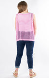 Crochet Drawstring Vest | Candy Pink
