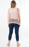Crochet Drawstring Vest | Dusky Pink