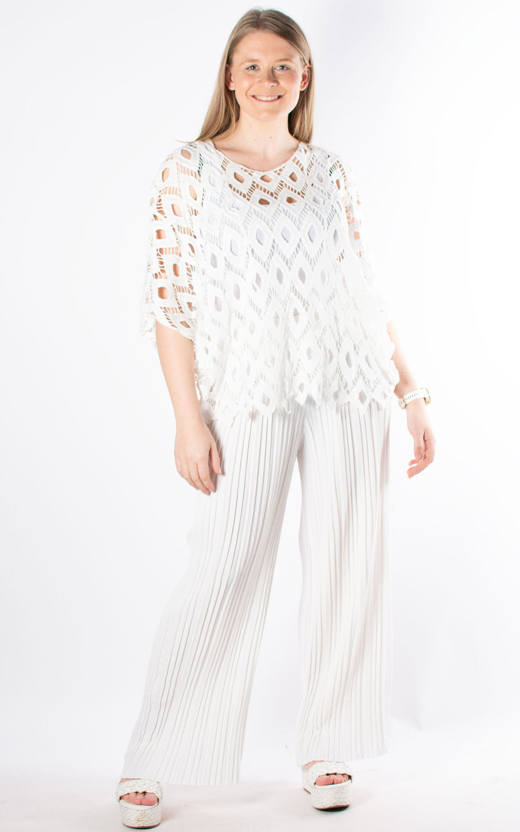Diamond Crochet Top | White