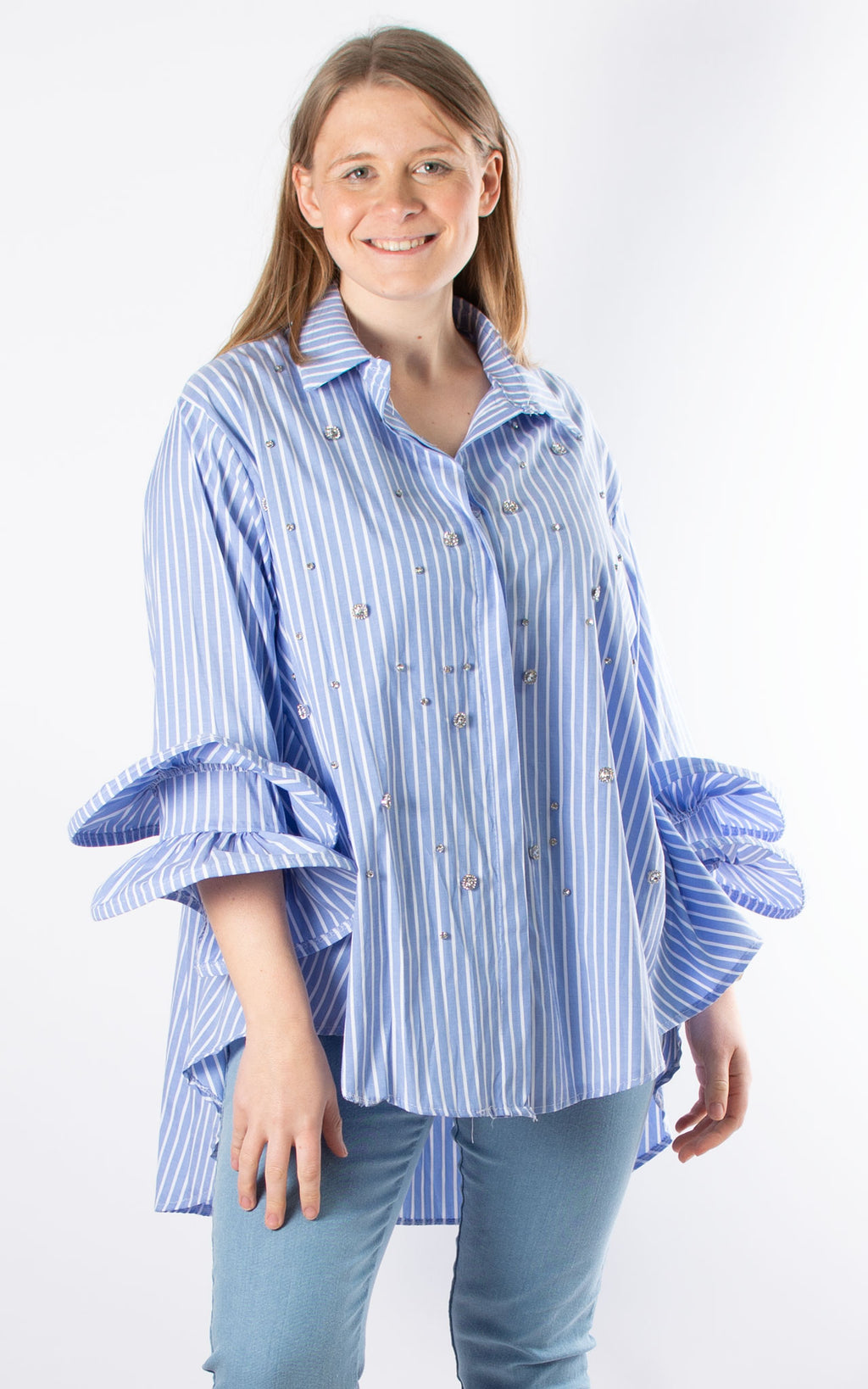 Embellish Stripe Shirt | Denim
