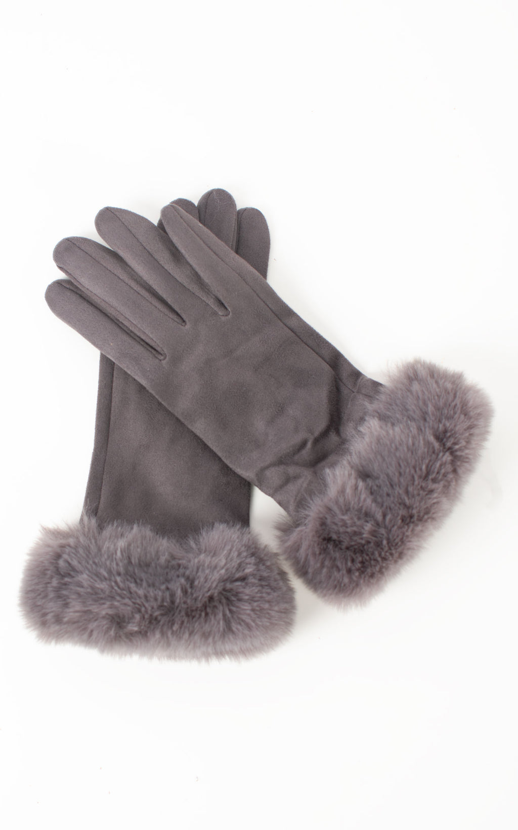 Faux Fur Gloves| Dark Grey