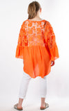 Lace Back Shirt | Orange