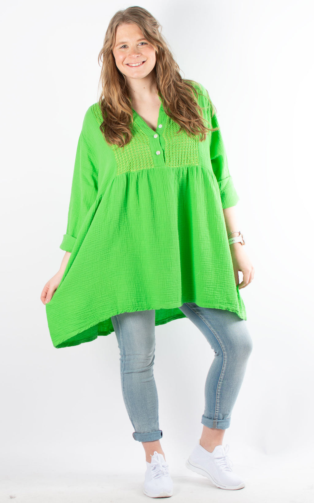 Leah Cotton Tunic | Green