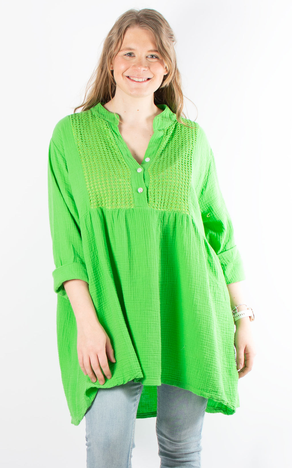 Leah Cotton Tunic | Green