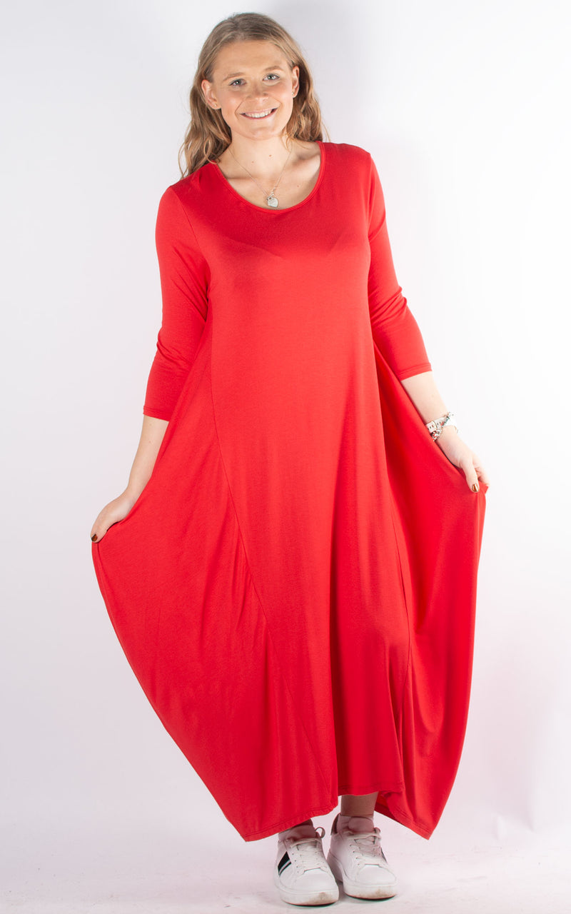 Rose Cocoon Dress | Red