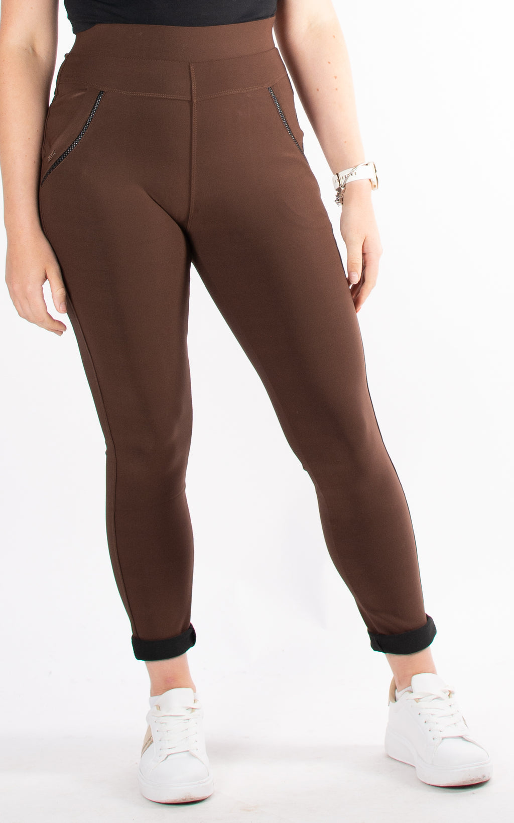 Stretch Pocket Trousers | Brown