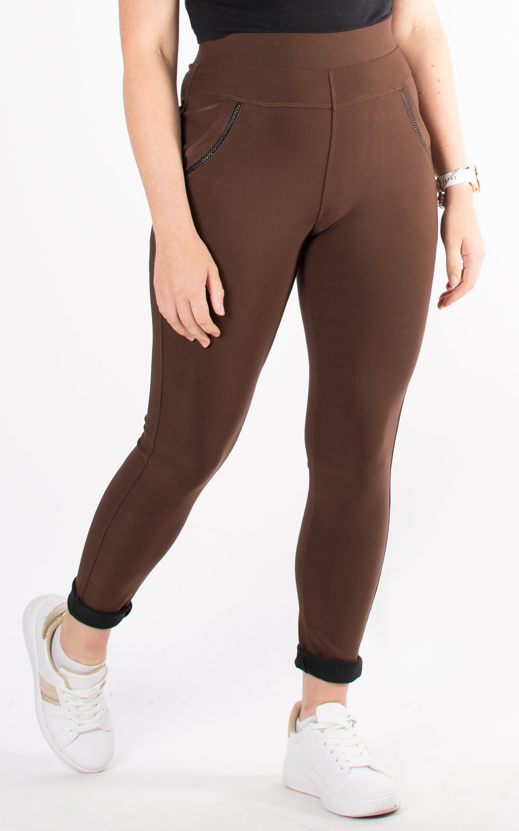 Stretch Pocket Trousers | Brown
