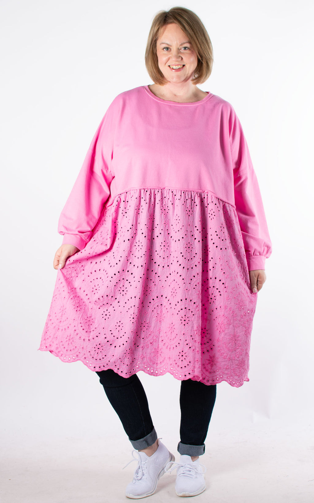 Tallia Broderie Anglaise Tunic | Pink