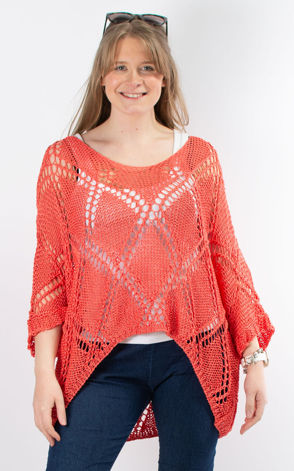 Tatiana Crochet Top | Coral