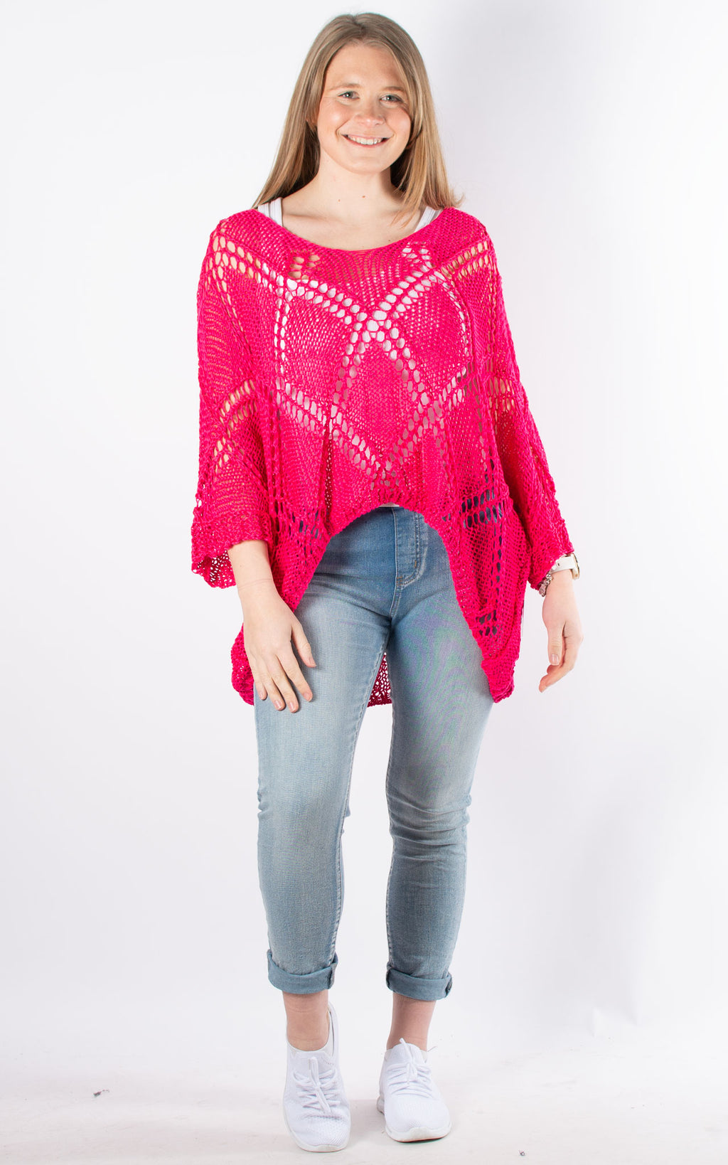 Tatiana Crochet Top | Hot Pink