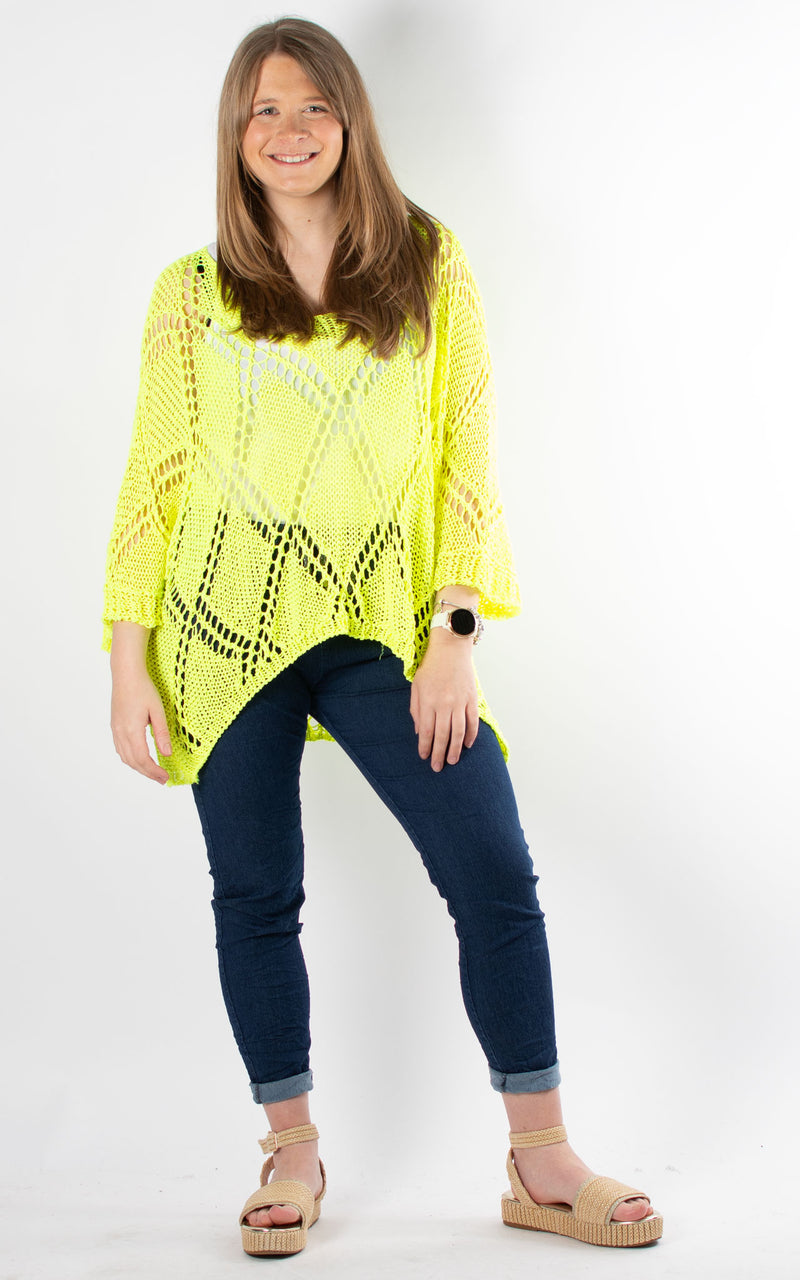 Tatiana Crochet Top | Neon Yellow