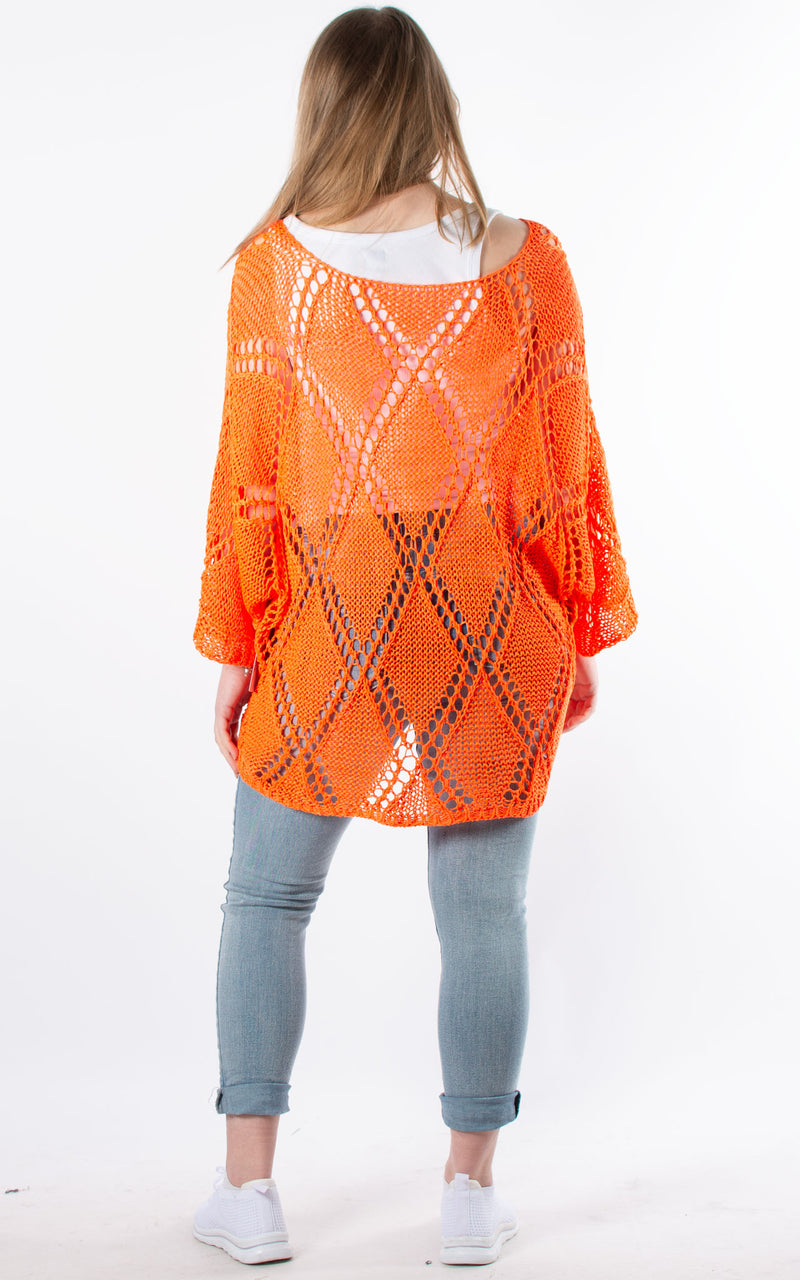 Tatiana Crochet Top | Orange