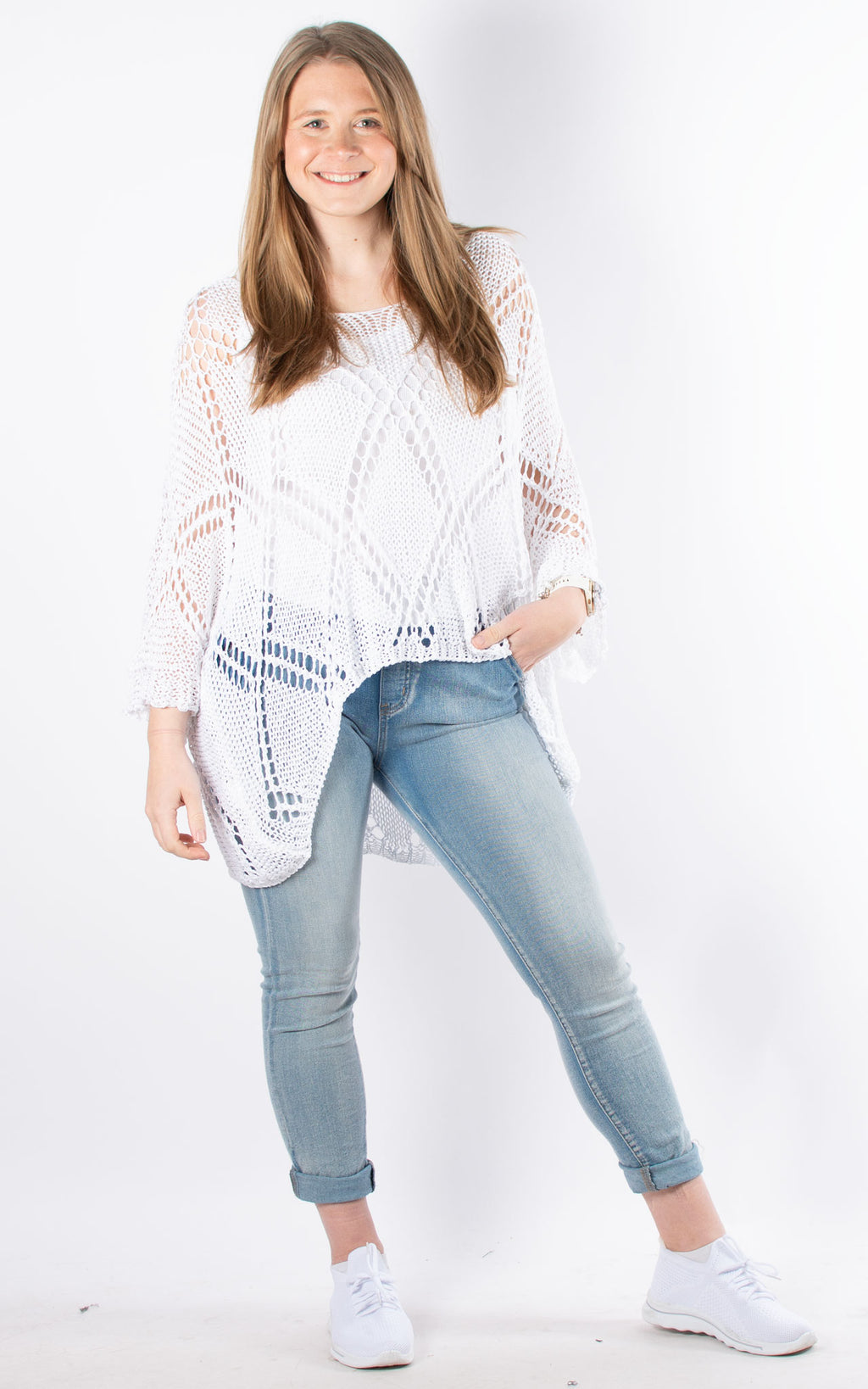 Tatiana Crochet Top | White