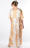 V-neck Silk Maxi Dress | Gold