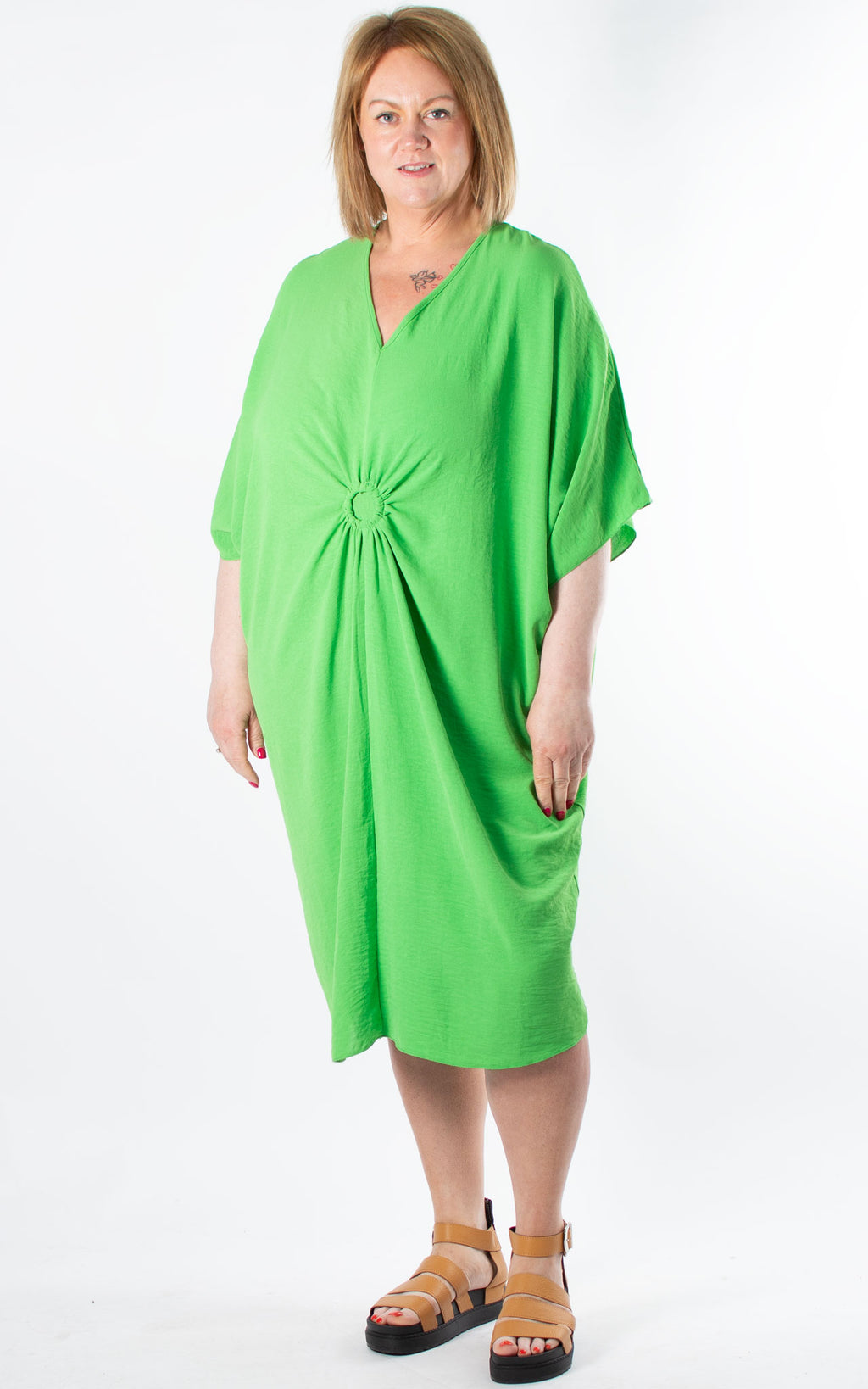 Whoopi Ring Knot Dress | Green