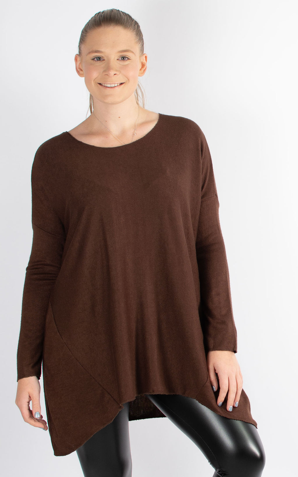 Xanthe Soft Knit Top | Brown