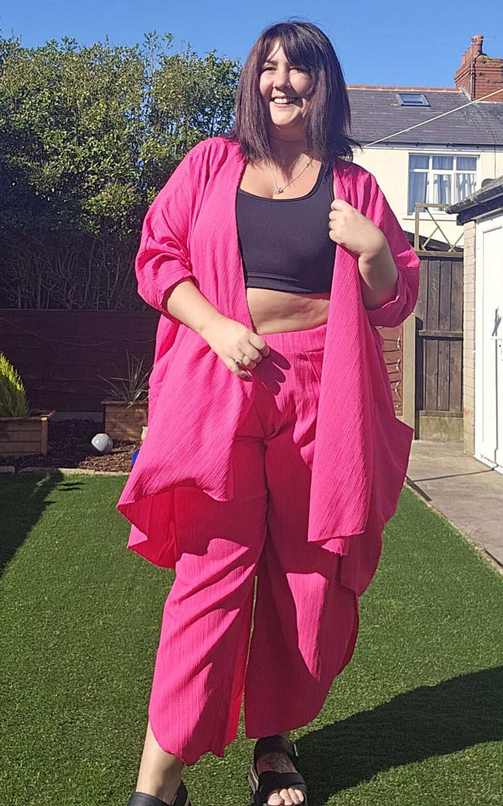 Zara Split Trouser Set | Hot Pink