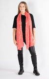 Foil Hearts Scarf | Coral