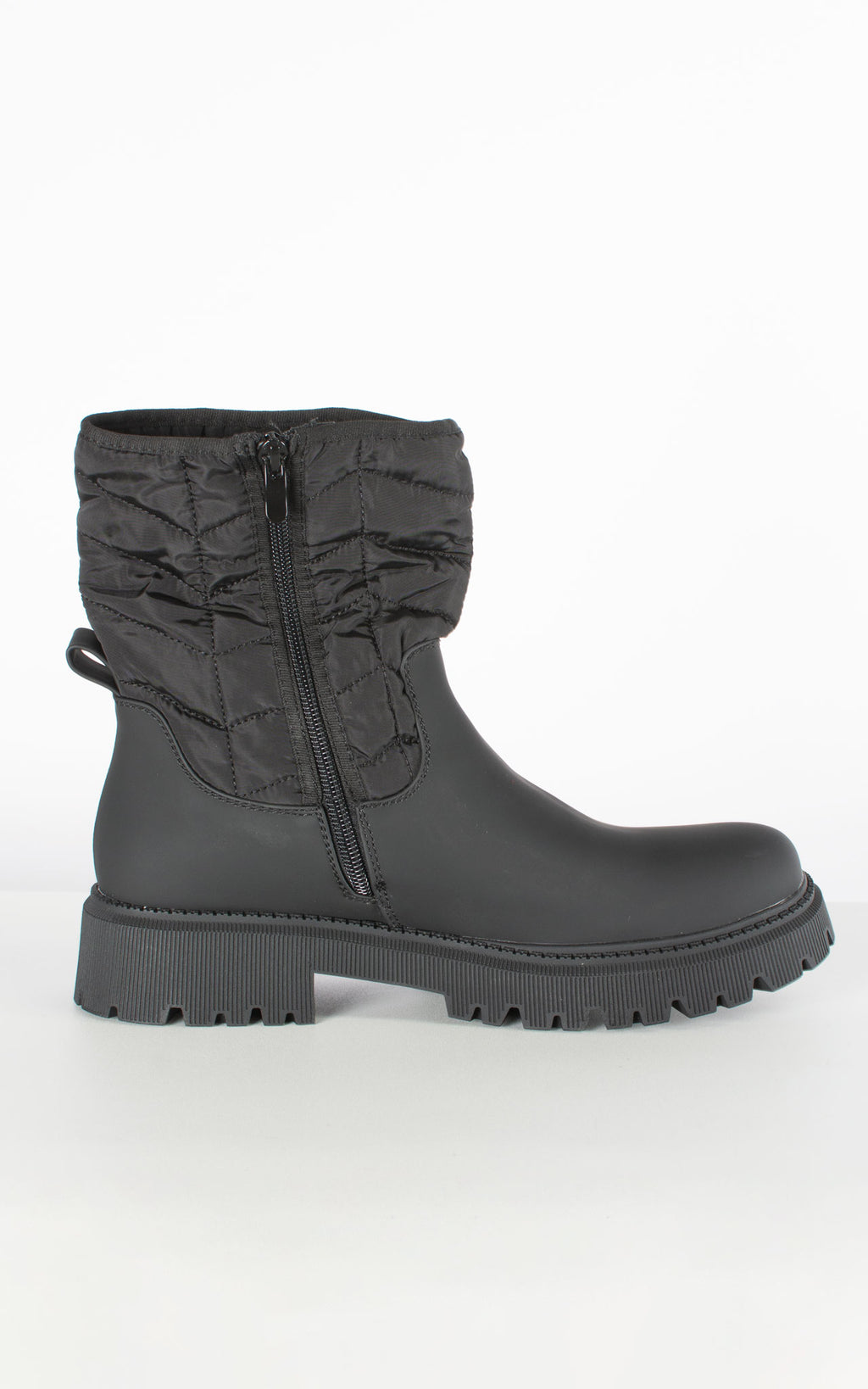 Quilted Ankle Boot | Black