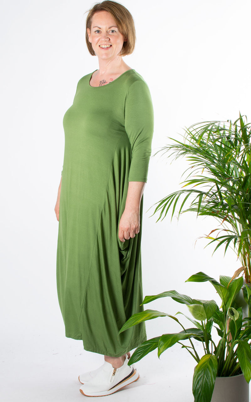 Rose Cocoon Dress | Pear Green
