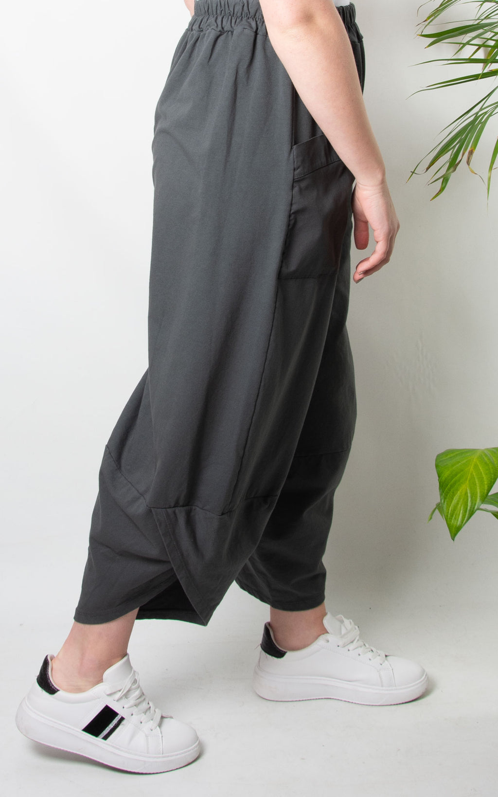 Wide Leg Sweat Pocket Trouser | Charcoal